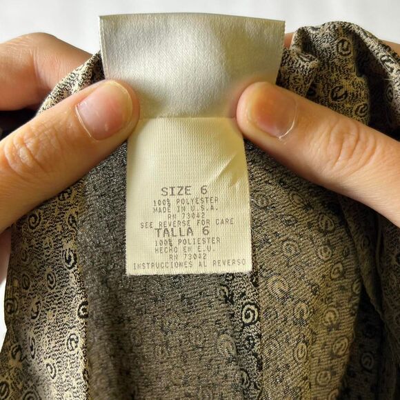 Vintage Jaclyn Smith Neutral Micro-Print A-Line Maxi Skirt (Size 6) - Picture 6 of 7